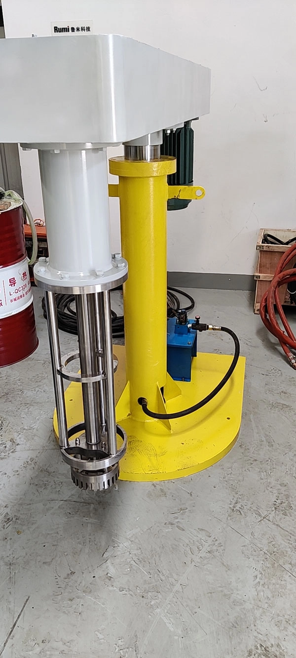 Homogeniserende emulgator met hydraulische lift en hoge afschuiving